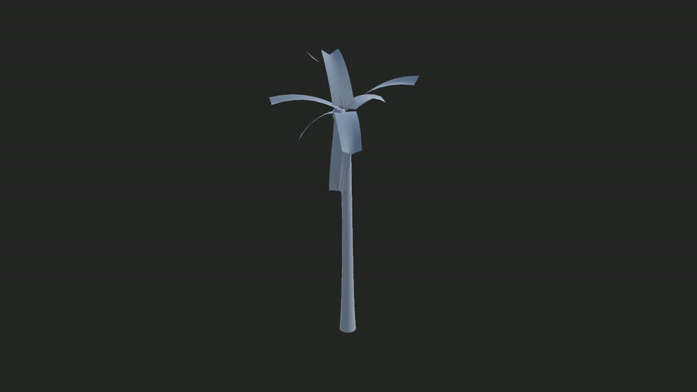 Four generated palm trees