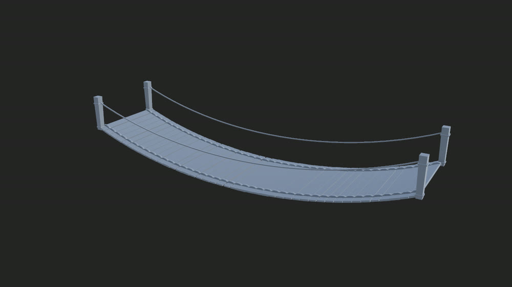 A generated rope bridge